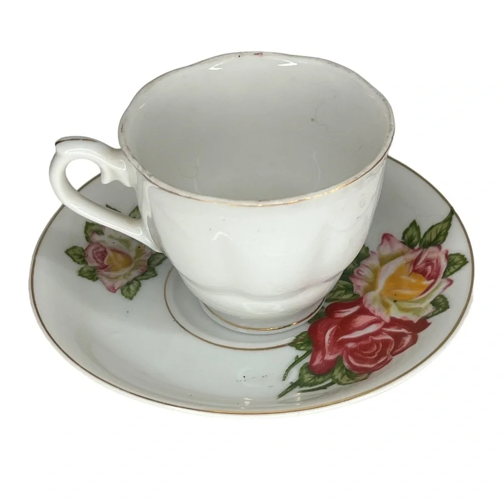 Vintage Ucagco‎ Ceramics Japan Floral Cup & Saucer